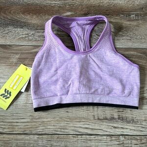 Girls NWT Razor Back Purple Sports Bra Size 7/8